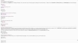 One-week Orientation example